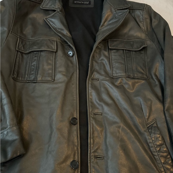 VINTAGE KENNETH COLE (New York) GENUINE LEATHER COAT. Size XL - Picture 11 of 14